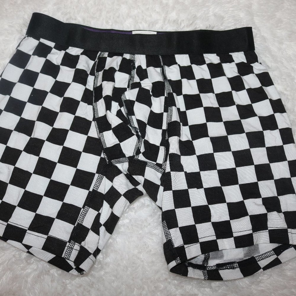 MeUndies mens boxer briefs checkered flag size medium new - Picture 1 of 4